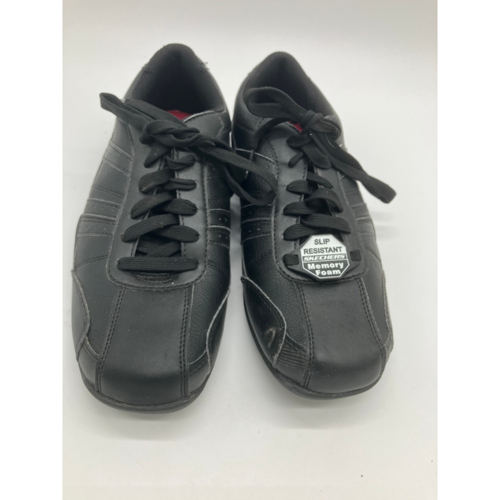 Skechers Work Women 8.5 Black Slip Resistant Memory Foam Sneakers 77239 WMLT